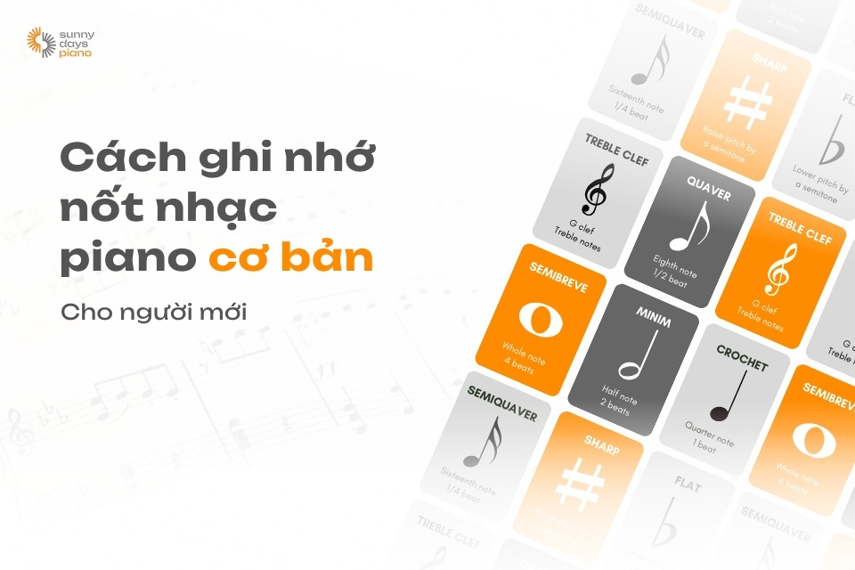 Cách ghi nhớ nốt nhạc piano cơ bản cho người mới bắt đầu