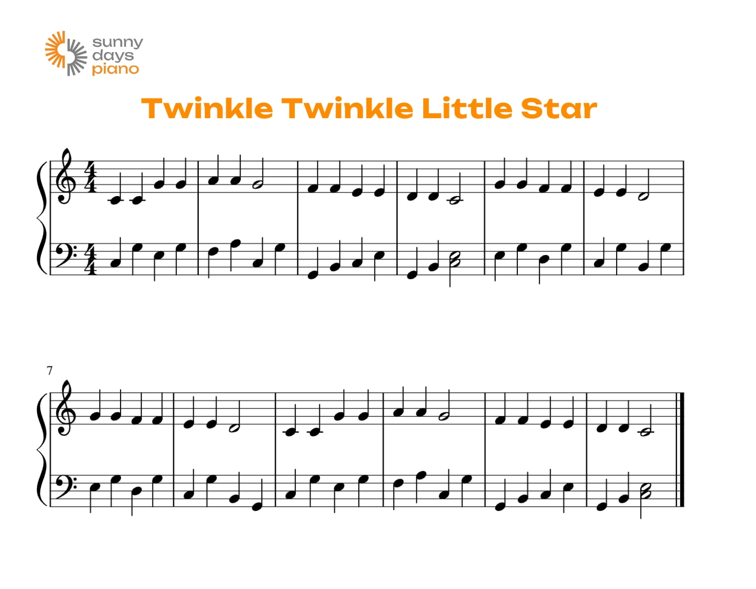 Nốt nhạc twinkle twinkle little star